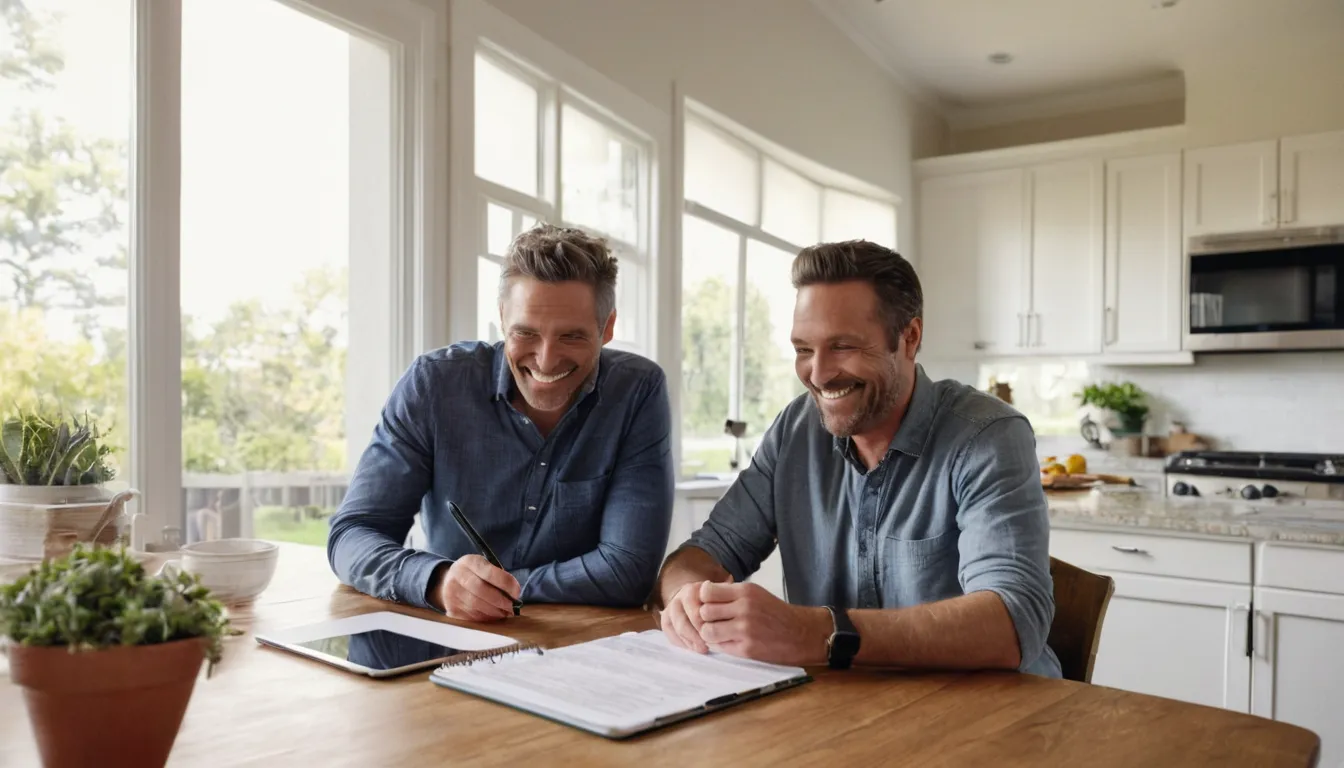 A provider reviewing a written quote with a homeowner at the kitchen table in the Clermont area